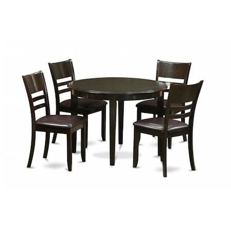 East West Furniture 5 Piece Small Kitchen Table Set-Kitchen Dining Nook and 4 Kitchen Chairs BOLY5-CAP-LC